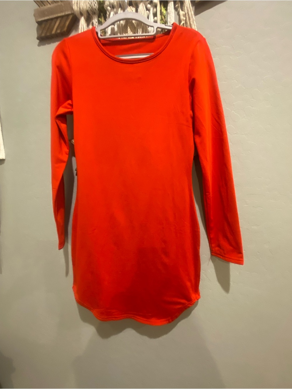 Red  Long Sleeve Dress